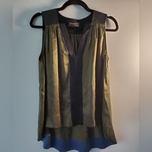Boundary Silk and Leather Sleeveless Top